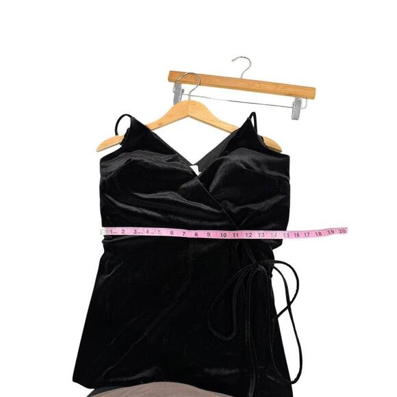 Sorella Vita Black Velvet Wrap Floor Length Formal Gown Bridesmaids Dress 10 - Picture 6 of 10